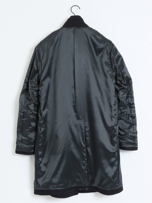 ウール混 スタンドコート 紺