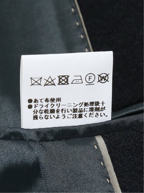 ウール混 スタンドコート 紺