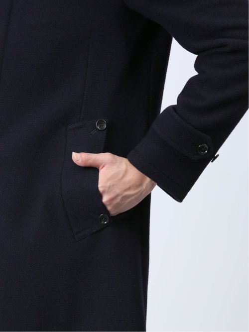 ウール混 スタンドコート 紺