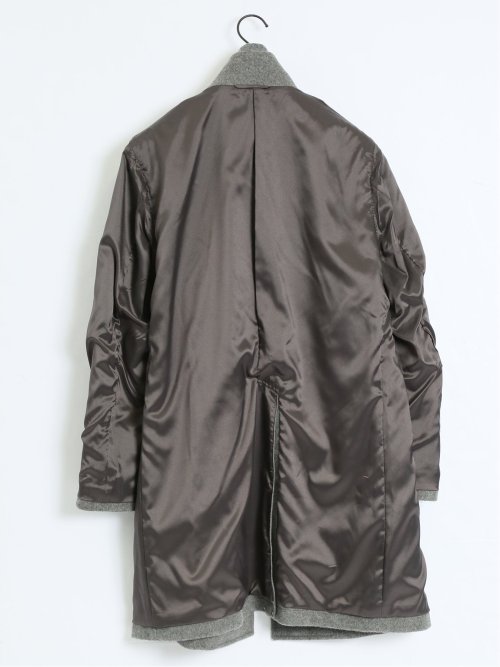 カシミヤアンゴラ混ウール スタンドコート ライトグレー