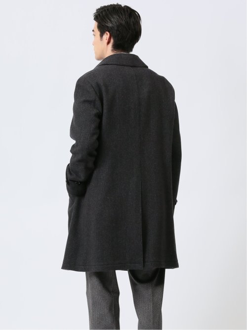 ウール混 ステンカラーコート カルゼグレー