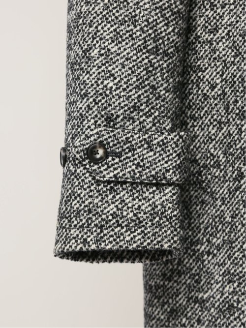 ウール混 ステンカラーコート シロクロ