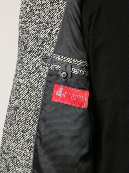 ウール混 ステンカラーコート シロクロ