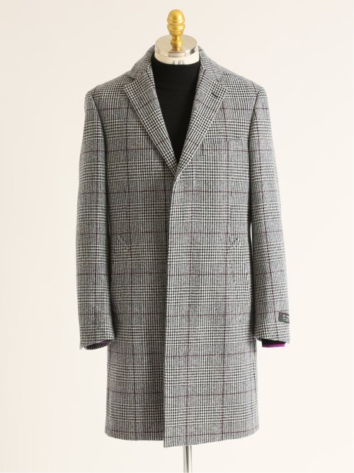 インポートウール混 グレンプレイド チェスターコート