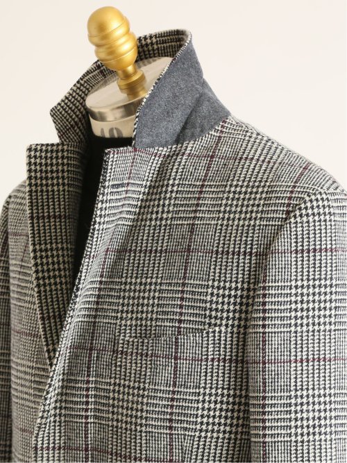 インポートウール混 グレンプレイド チェスターコート
