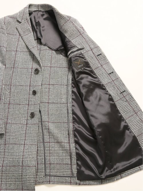 インポートウール混 グレンプレイド チェスターコート