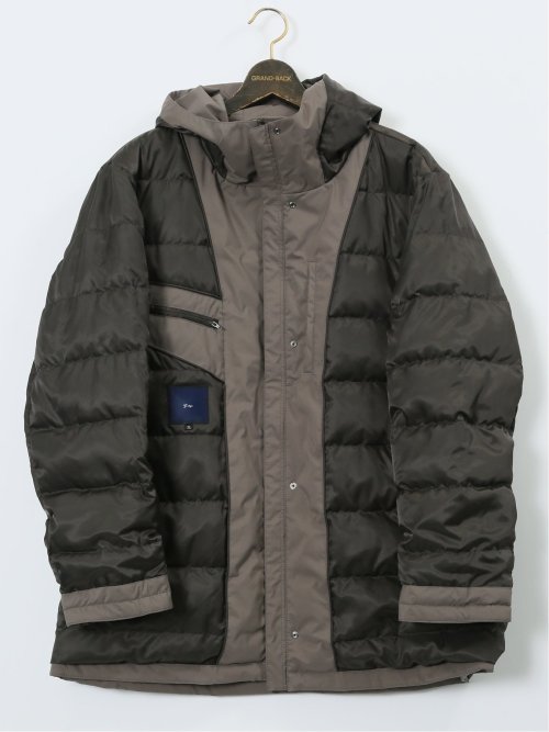 【大きいサイズ】ジーステージ/G-stage フーデッド ダウンコート