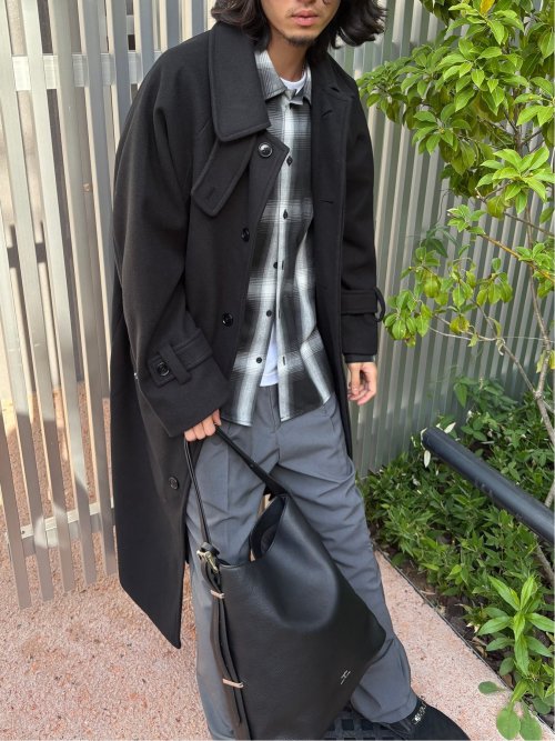 ドロー/DRAW テックメルトン ビックシルエット シングルコート