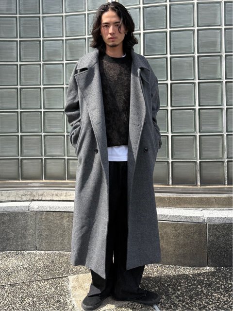 ドロー/DRAW テックメルトン ビックシルエット ダブルコート