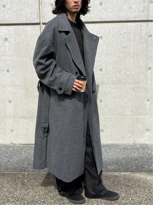 ドロー/DRAW テックメルトン ビックシルエット ダブルコート