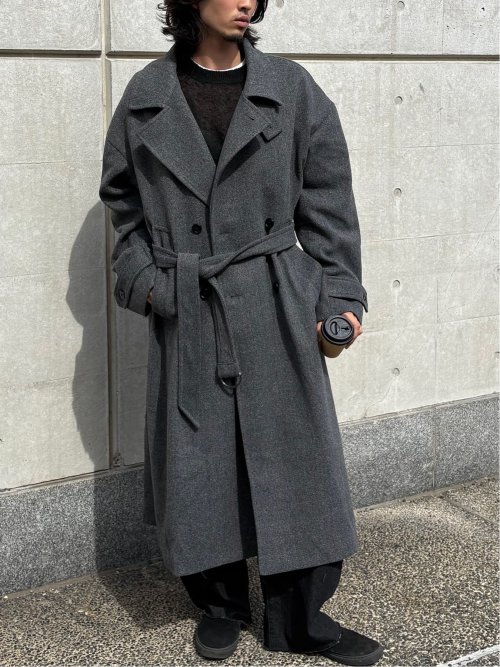 ドロー/DRAW テックメルトン ビックシルエット ダブルコート
