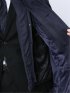 ライナー付 ウィングカラーコート へリンボン紺