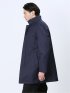 ライナー付 ウィングカラーコート へリンボン紺