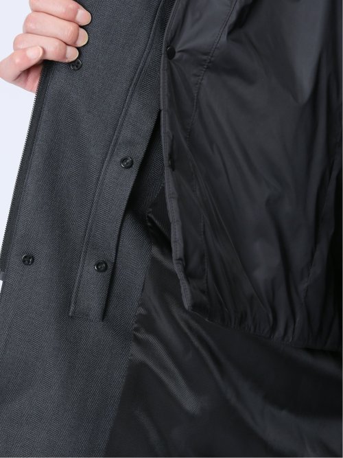 3WAY フーデッドコート へリンボングレー