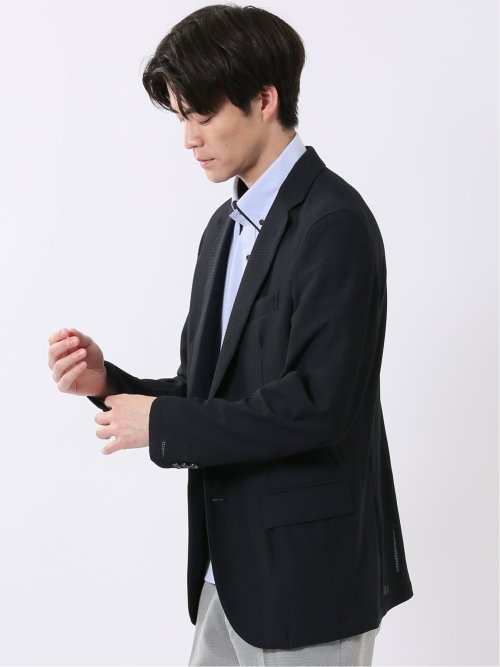 ストレッチ ウォッシャブル もちもち スリムフィット 2ボタン ジャケット