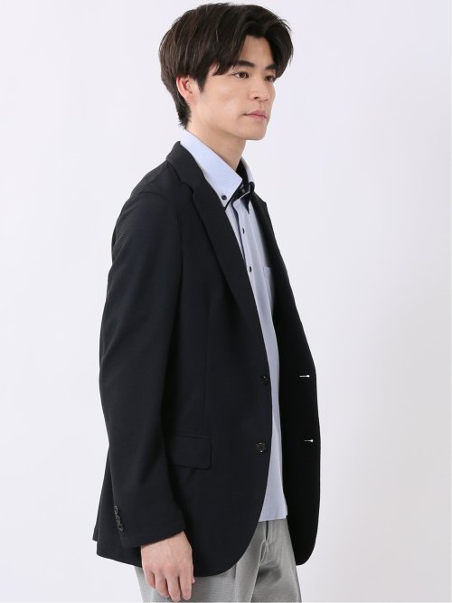 ストレッチ ウォッシャブル もちもち スリムフィット 2ボタン ジャケット