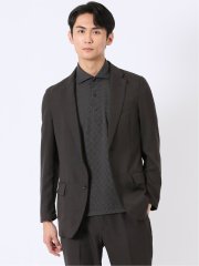 ウォッシャブル 麻調 メッシュ スリムフィット 2ボタン ジャケット(セットアップ可能)