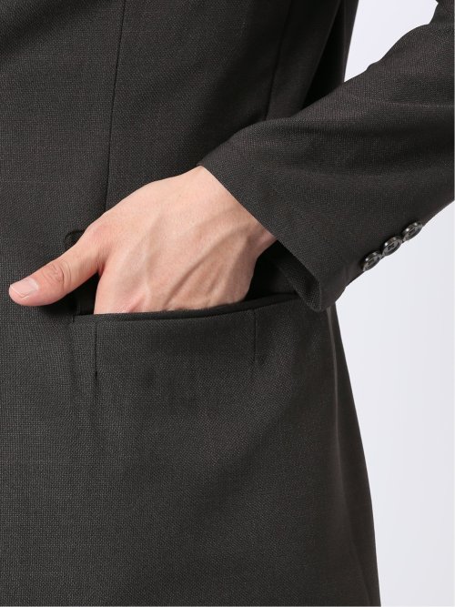 ウォッシャブル 麻調 メッシュ スリムフィット 2ボタン ジャケット(セットアップ可能)