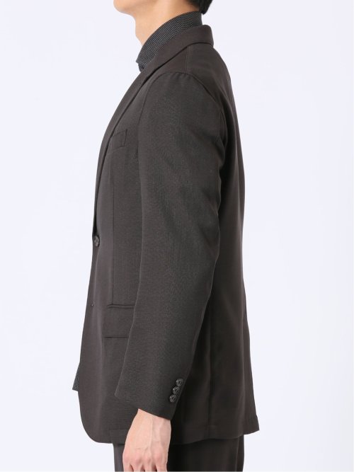 ウォッシャブル 麻調 メッシュ スリムフィット 2ボタン ジャケット(セットアップ可能)