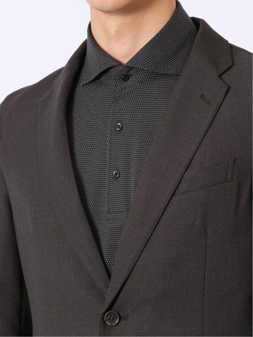 ウォッシャブル 麻調 メッシュ スリムフィット 2ボタン ジャケット(セットアップ可能)