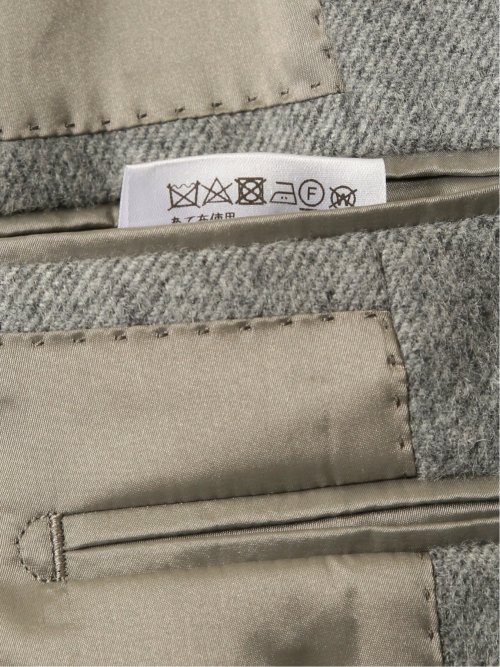 カシミヤ混ウール スリムフィット 2ボタンジャケット カルゼライトグレー