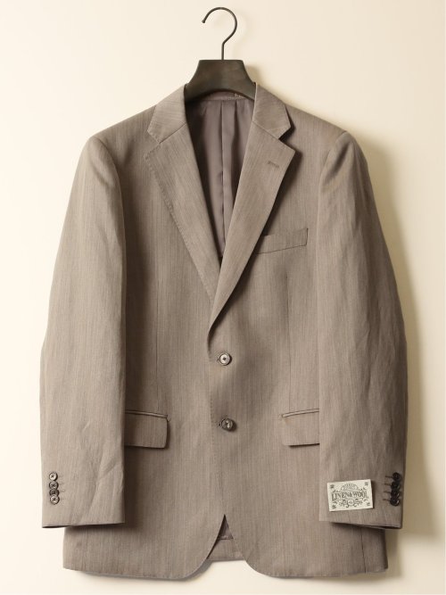 ウールリネン レギュラーフィット 2ボタンジャケット ベージュ(セットアップ可能)