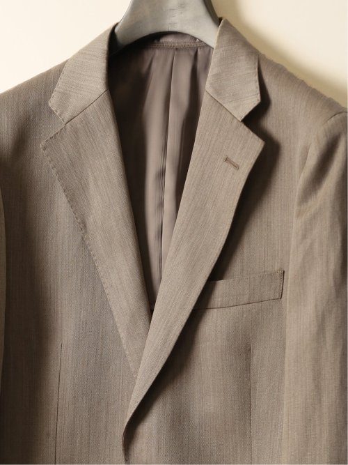 ウールリネン レギュラーフィット 2ボタンジャケット ベージュ(セットアップ可能)
