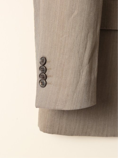 ウールリネン レギュラーフィット 2ボタンジャケット ベージュ(セットアップ可能)