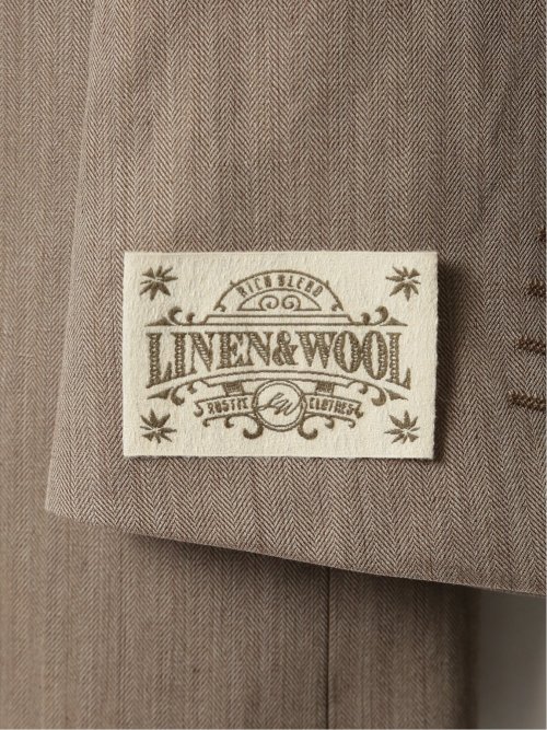 ウールリネン レギュラーフィット 2ボタンジャケット ベージュ(セットアップ可能)