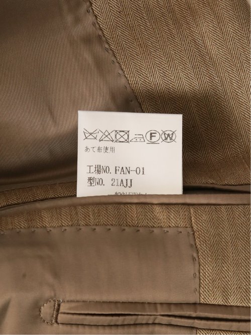 ウールリネン レギュラーフィット 2ボタンジャケット ベージュ(セットアップ可能)