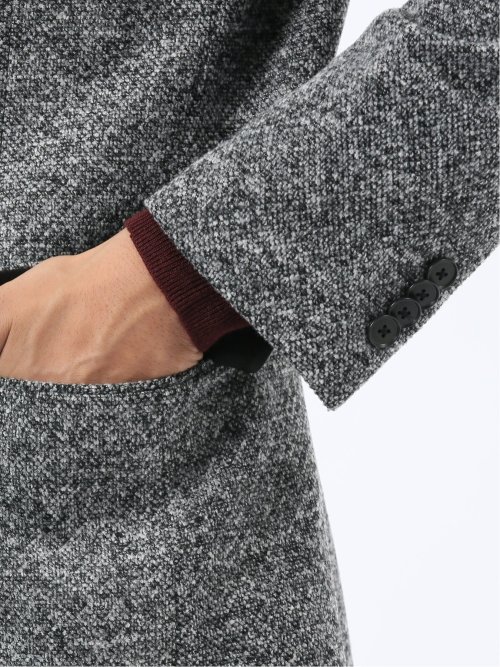 尾州からみニット スリムフィット 2ボタンジャケット モノトーン