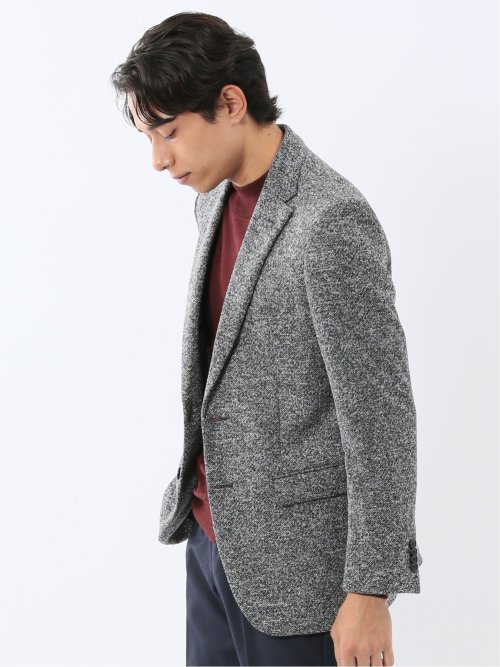 尾州からみニット スリムフィット 2ボタンジャケット モノトーン