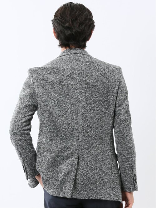 尾州からみニット スリムフィット 2ボタンジャケット モノトーン