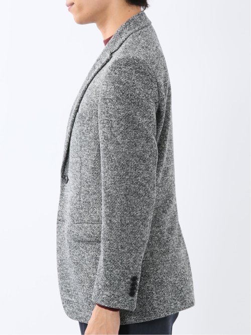 尾州からみニット スリムフィット 2ボタンジャケット モノトーン