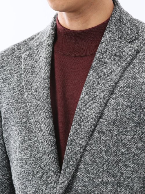 尾州からみニット スリムフィット 2ボタンジャケット モノトーン