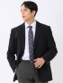 ジャケット メンズ ビジネス ストレッチ ウォッシャブル スリム 2ボタン テーラード モーデュロイ プリント 紺