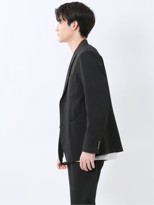 ドットプリント スリムフィット 2ボタンジャケット 黒(セットアップ可能)