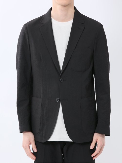 ドットプリント スリムフィット 2ボタンジャケット 黒(セットアップ可能)