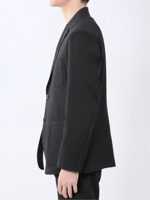 ドットプリント スリムフィット 2ボタンジャケット 黒(セットアップ可能)