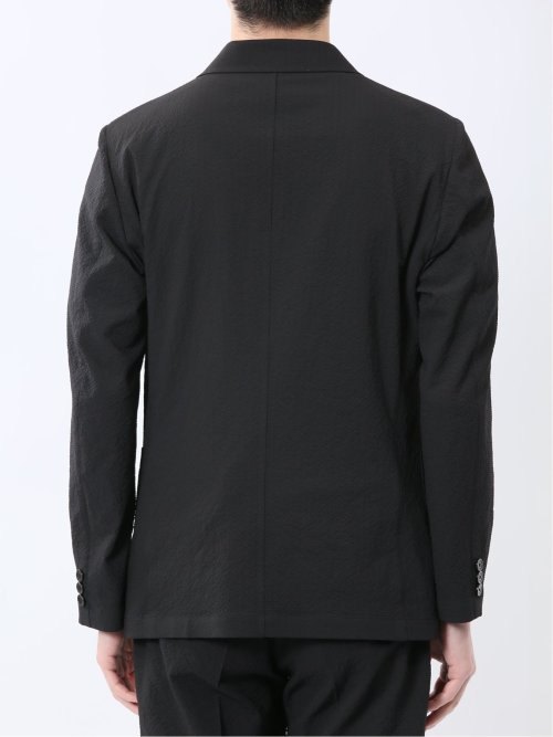 ドットプリント スリムフィット 2ボタンジャケット 黒(セットアップ可能)