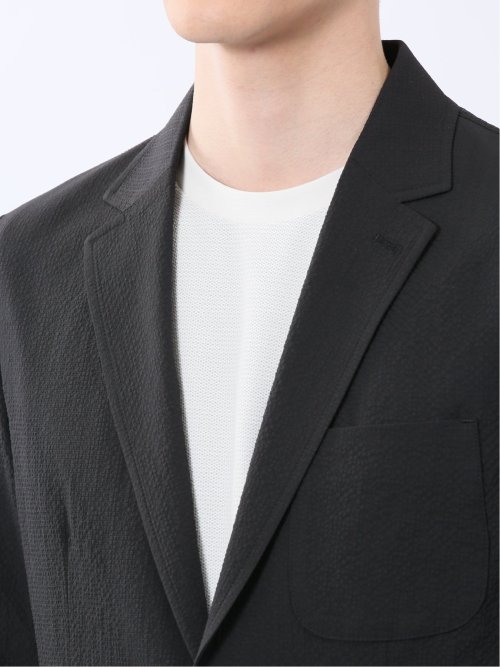 ドットプリント スリムフィット 2ボタンジャケット 黒(セットアップ可能)