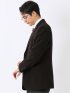 ジャケット メンズ ビジネス ストレッチ ウォッシャブル スリム 2ボタン テーラード モーデュロイ プリント 茶