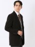 ジャケット メンズ ビジネス ストレッチ ウォッシャブル スリム 2ボタン テーラード モーデュロイ プリント 茶