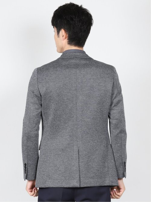 尾州ニット スリムフィット 2ボタンジャケット モノトーン
