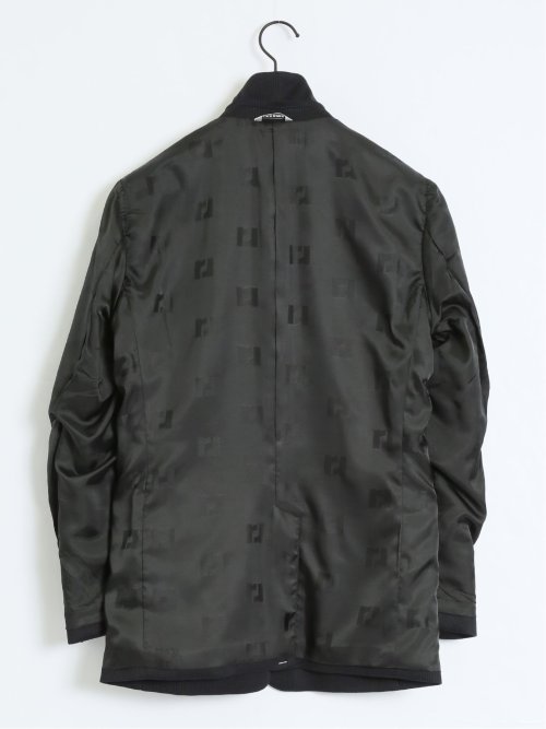 ストレッチニット スリムフィット 2ボタンジャケット 紺