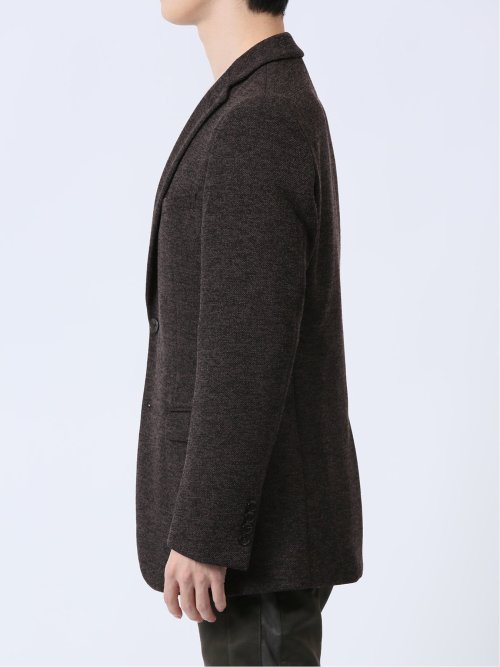 ストレッチニット スリムフィット 2ボタンジャケット こげ茶