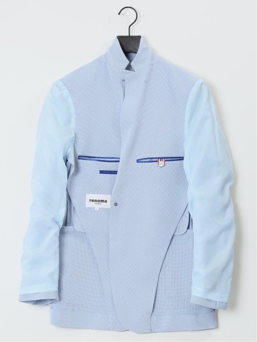 ホップサック スリムフィット 2ボタンジャケット サックス