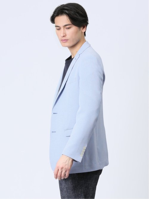 ホップサック スリムフィット 2ボタンジャケット サックス