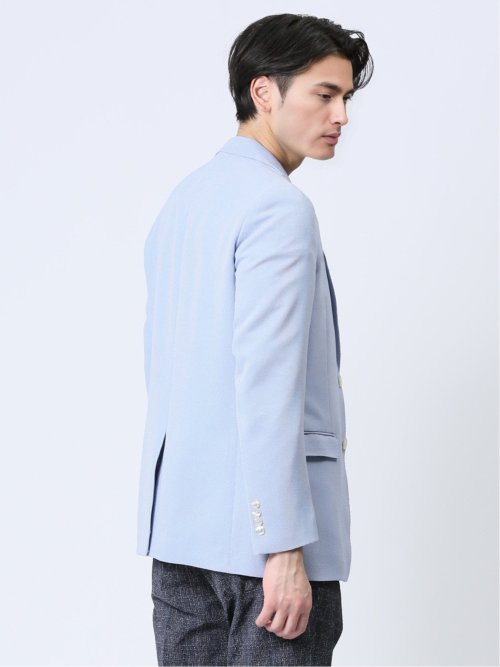 ホップサック スリムフィット 2ボタンジャケット サックス