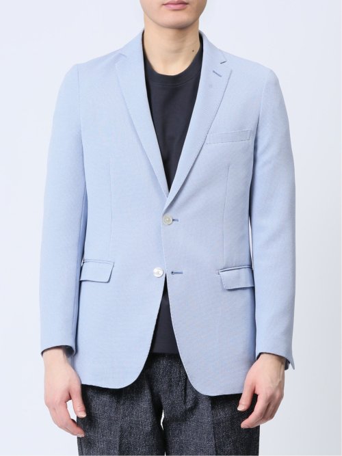 ホップサック スリムフィット 2ボタンジャケット サックス(S 73